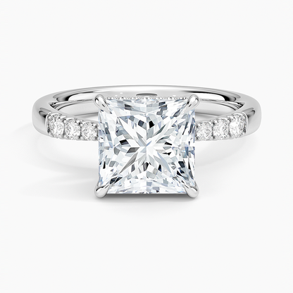Bella Hidden Halo Diamond Ring (1/5 ct. tw.) - Princess Cut Center Stone