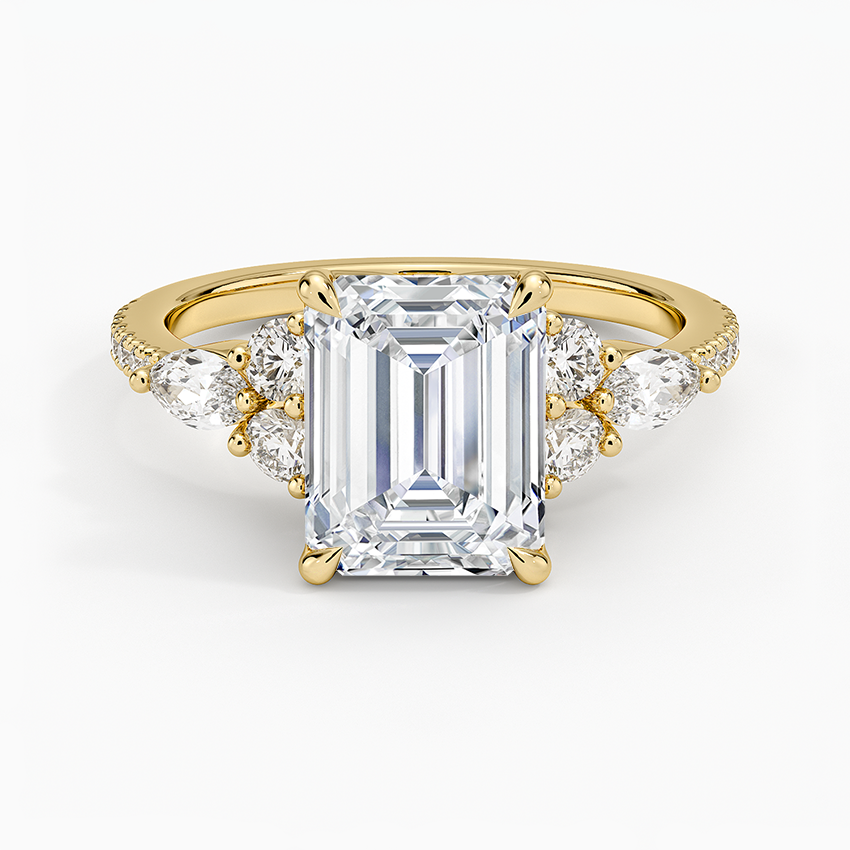 Luxe Nadia Pavé Diamond Ring (1/2 ct. tw.) - Emerald Cut Center Stone