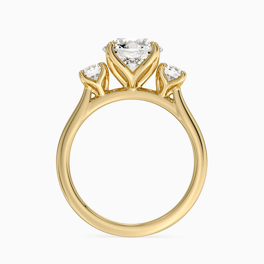 Elodie Perfect Fit Three Stone Diamond Ring (1/2 ct. tw.) - Round Center Stone