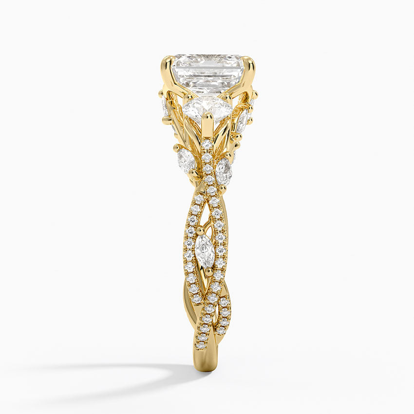 Luxe Secret Garden Three Stone Diamond Ring (1 ct. tw.) - Asscher Cut Center Stone
