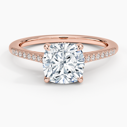 Lissome Half Coverage Diamond Ring - Cushion Cut Center Stone