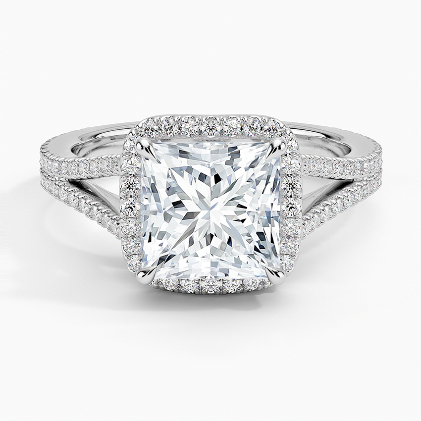 Fortuna Halo Diamond Ring (1/2 ct. tw.) - Princess Cut Center Stone