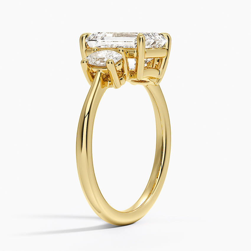 Oval-Cut Three Stone Diamond Ring (1/2 ct. tw.) - Emerald Cut Center Stone