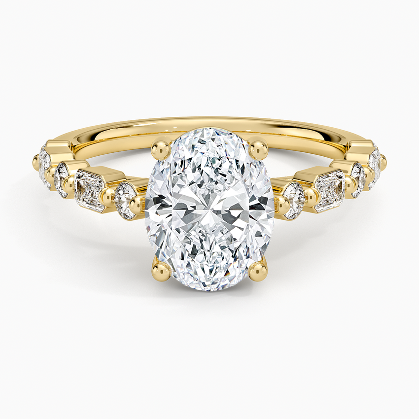 Kensington Half Coverage Diamond Ring (1/2 ct. tw.) - Oval Cut Center Stone