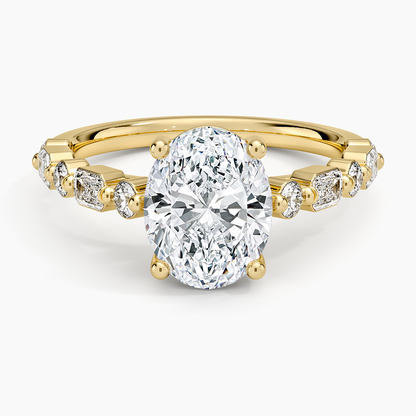 Kensington Half Coverage Diamond Ring (1/2 ct. tw.) - Oval Cut Center Stone