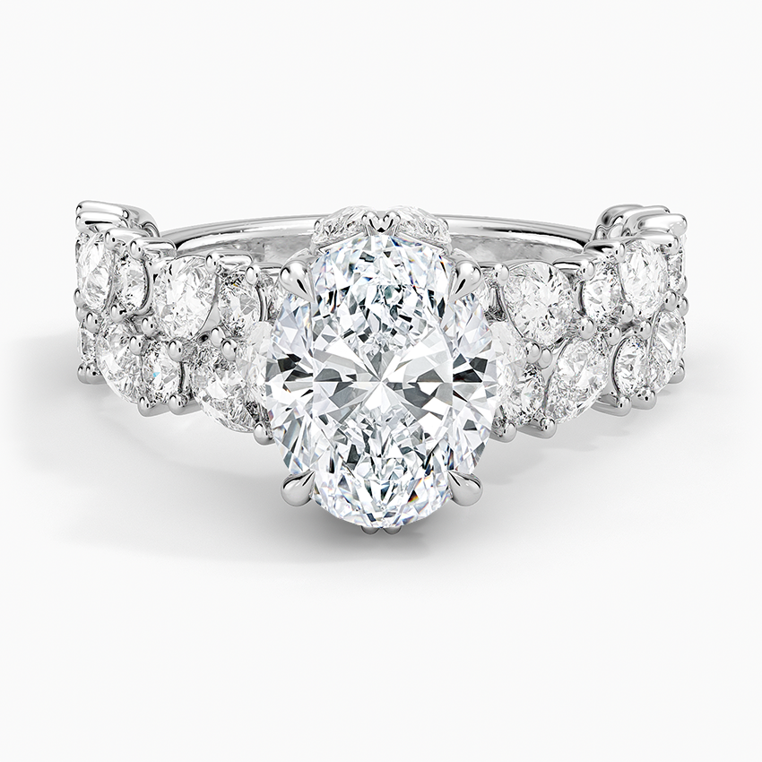 Olivetta Double Row Diamond Ring (2 1/2 ct. tw.) - Oval Center Stone