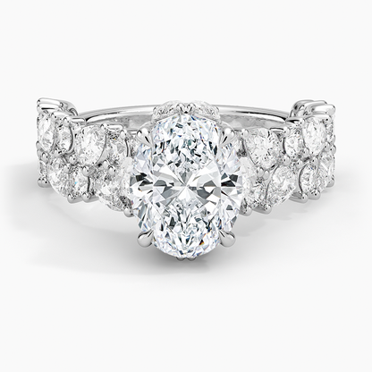 Olivetta Double Row Diamond Ring (2 1/2 ct. tw.) - Oval Center Stone