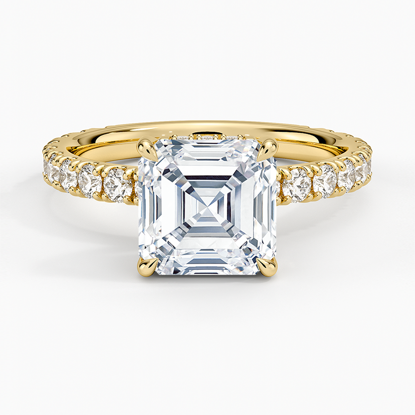 Grand Perfect Fit Three-Quarter Diamond Ring - Asscher Cut Center Stone