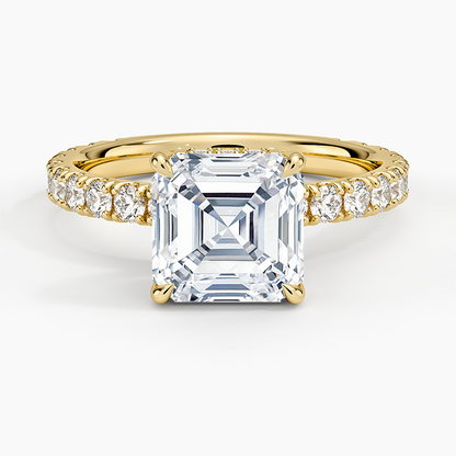 Grand Perfect Fit Three-Quarter Diamond Ring - Asscher Cut Center Stone