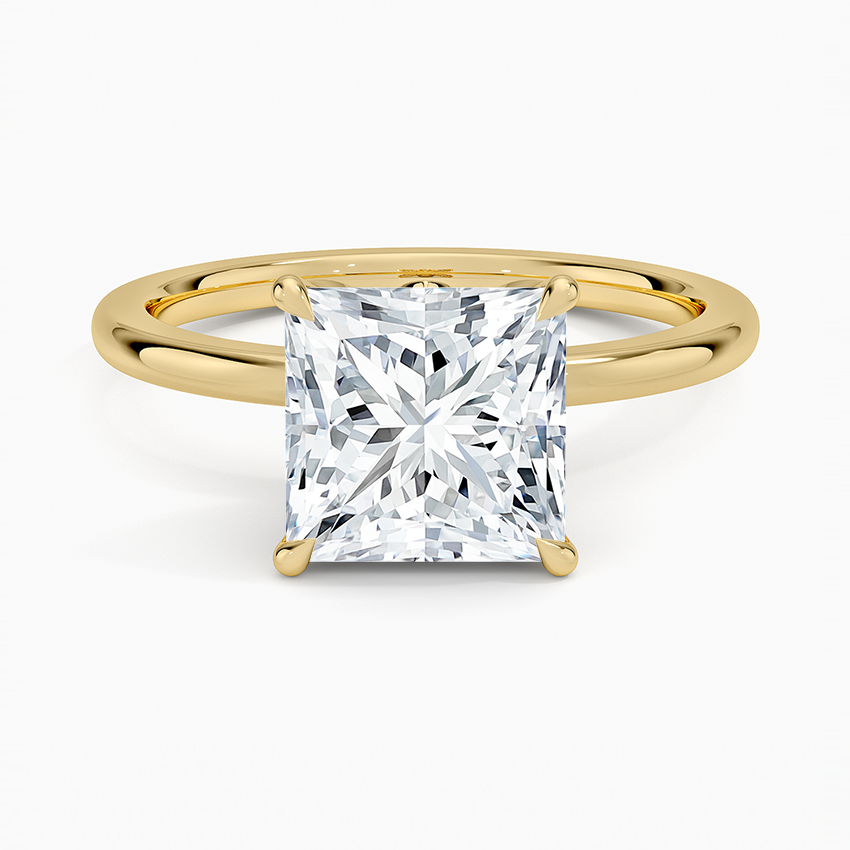 Petal 1.5mm Diamond Ring - Princess Cut Center Stone