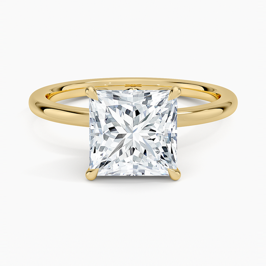 Petal 1.5mm Diamond Ring - Princess Cut Center Stone