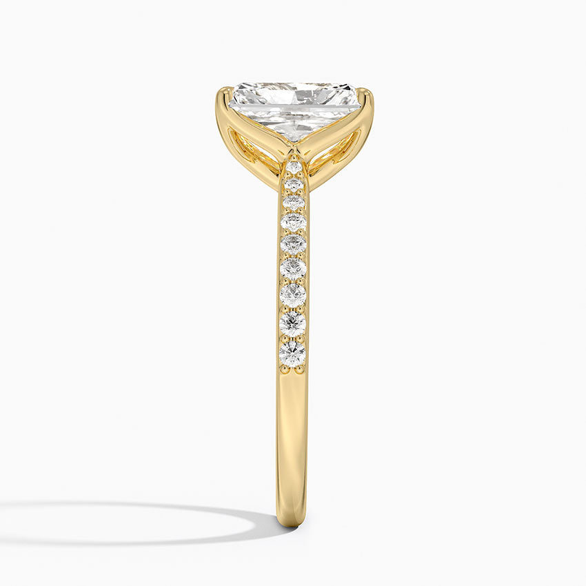 Elodie Cathedral Diamond Ring - Radiant Cut Center Stone