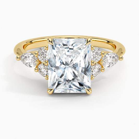 Luxe Nadia Diamond Ring - Radiant Cut Center Stone