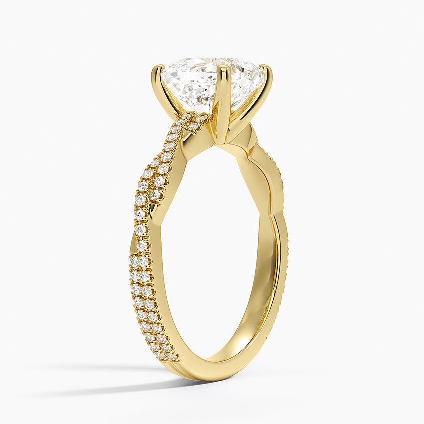 Petite Luxe Twisted Vine Diamond Ring (1/4 ct. tw.) - Cushion Cut Center Stone