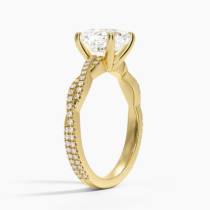 Petite Luxe Twisted Vine Diamond Ring (1/4 ct. tw.) - Cushion Cut Center Stone