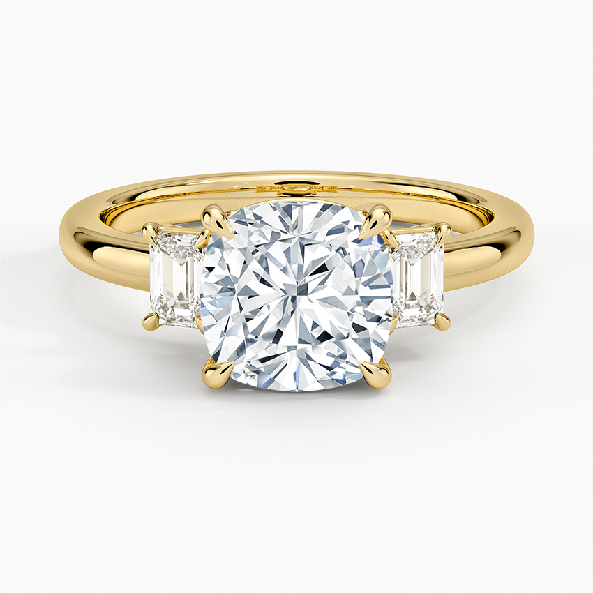 Petite Rhiannon Three Stone Diamond Ring (1/4 ct. tw.) - Cushion Cut Center Stone