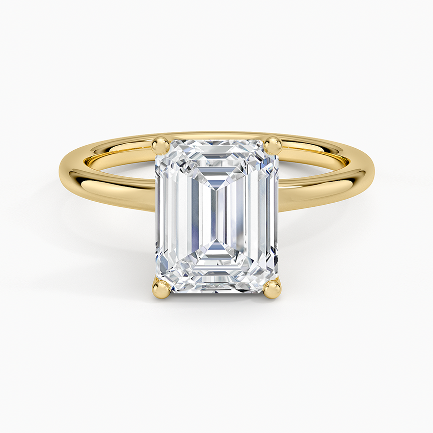 Fleur Solitaire Ring - Emerald Cut Center Stone