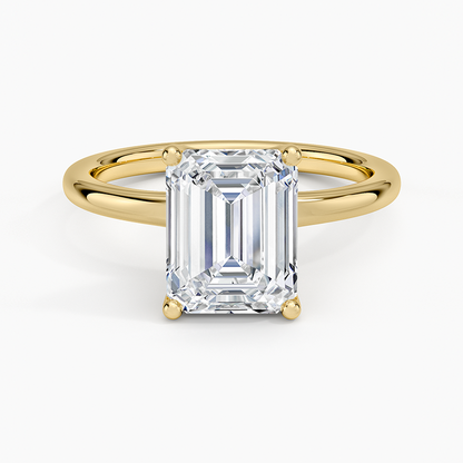 Fleur Solitaire Ring - Emerald Cut Center Stone