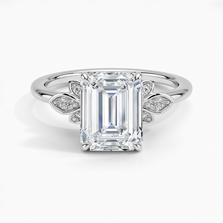 Fiore Diamond Ring - Emerald Cut Center Stone