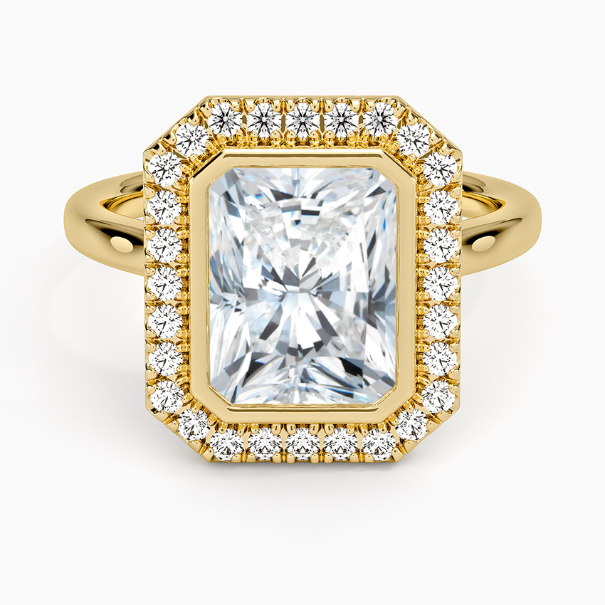 Bezel Halo Diamond Ring (1/4 ct. tw.) - Radiant Cut Center Stone