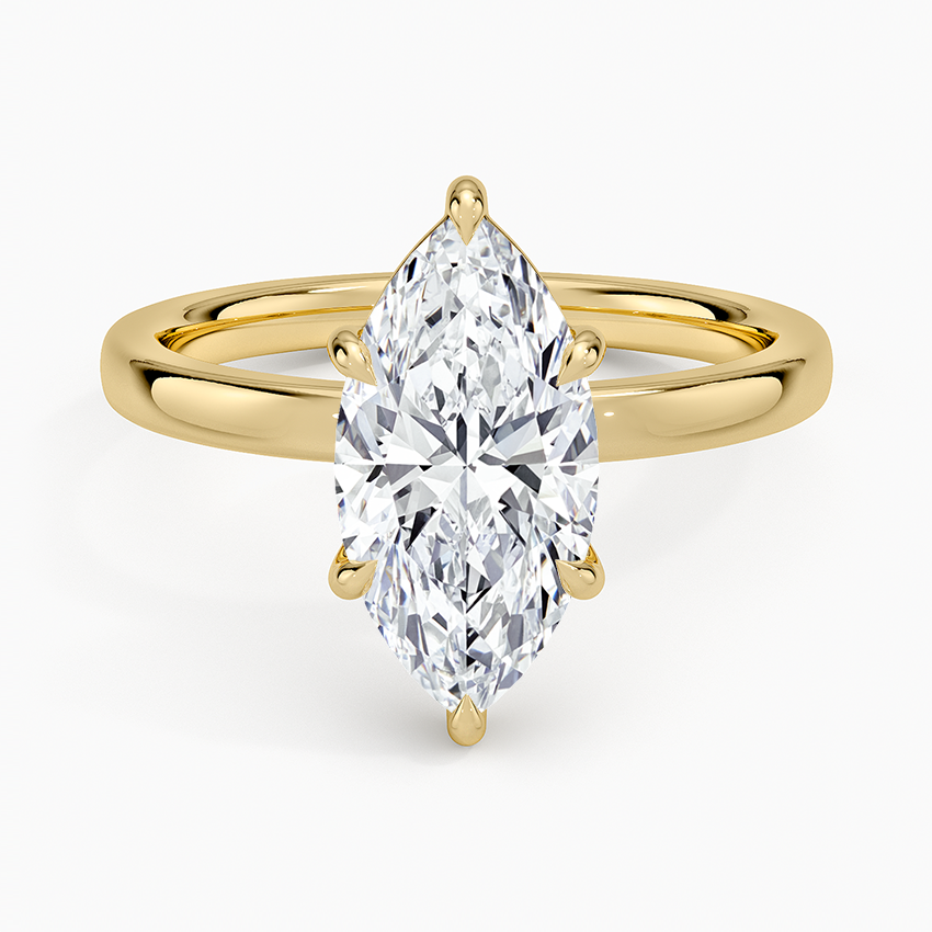 Fairmined Perfect Fit Solitaire 2mm Ring - Marquise Center Stone