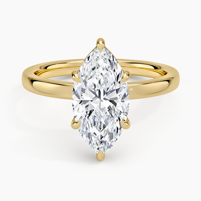 Fairmined Perfect Fit Solitaire 2mm Ring - Marquise Center Stone