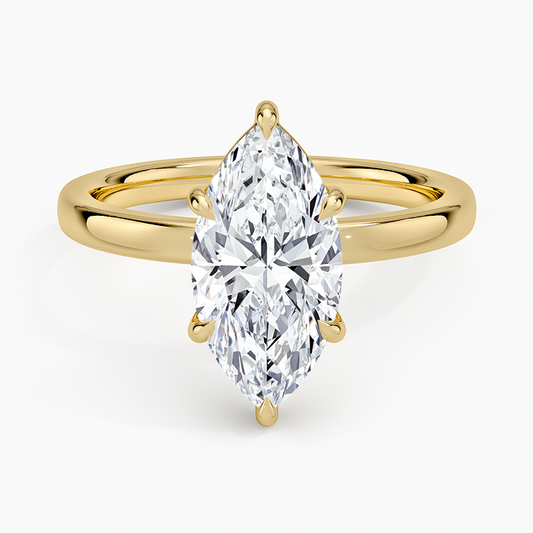 Fairmined Perfect Fit Solitaire 2mm Ring - Marquise Center Stone