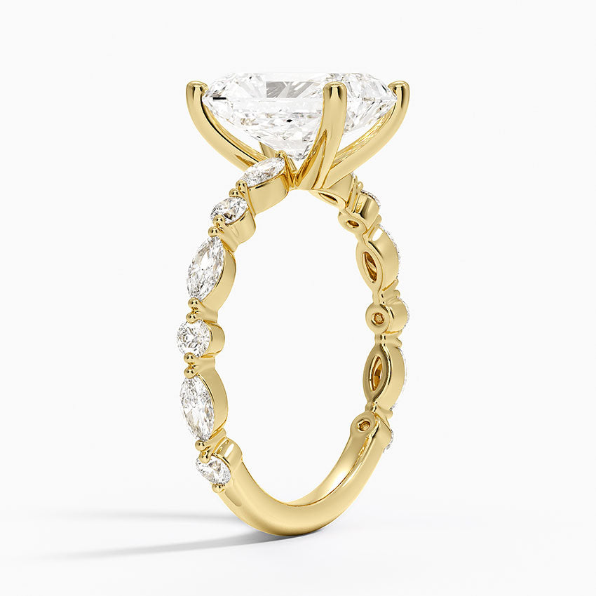 Versailles Three-Quarter Coverage Diamond Ring (1/2 ct. tw.) - Radiant Cut Center Stone