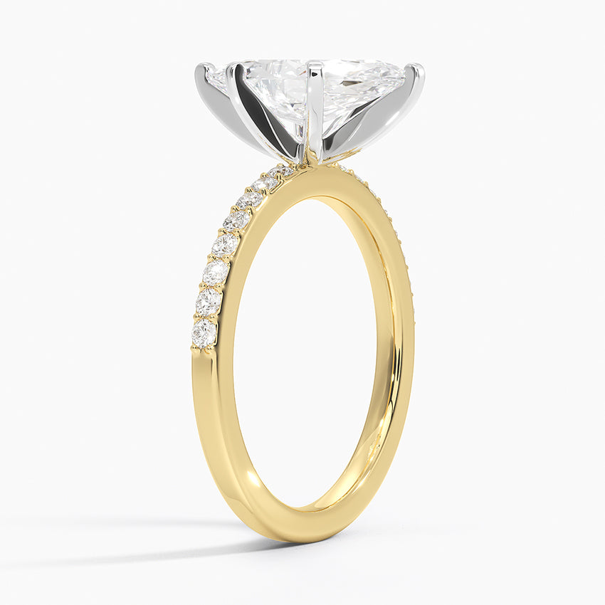 Six Prong Petite Shared Prong Diamond Ring (1/5 ct. tw.) - Marquise Center Stone