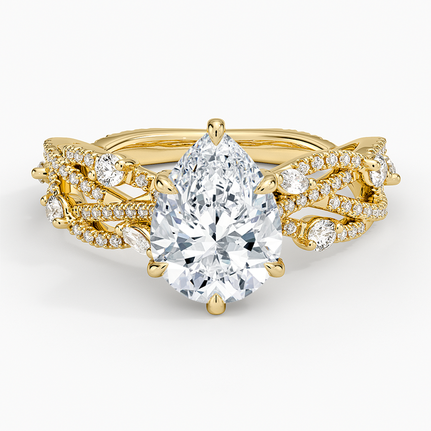 Grand Secret Garden Diamond Ring - Pear Center Stone