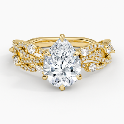 Grand Secret Garden Diamond Ring - Pear Center Stone