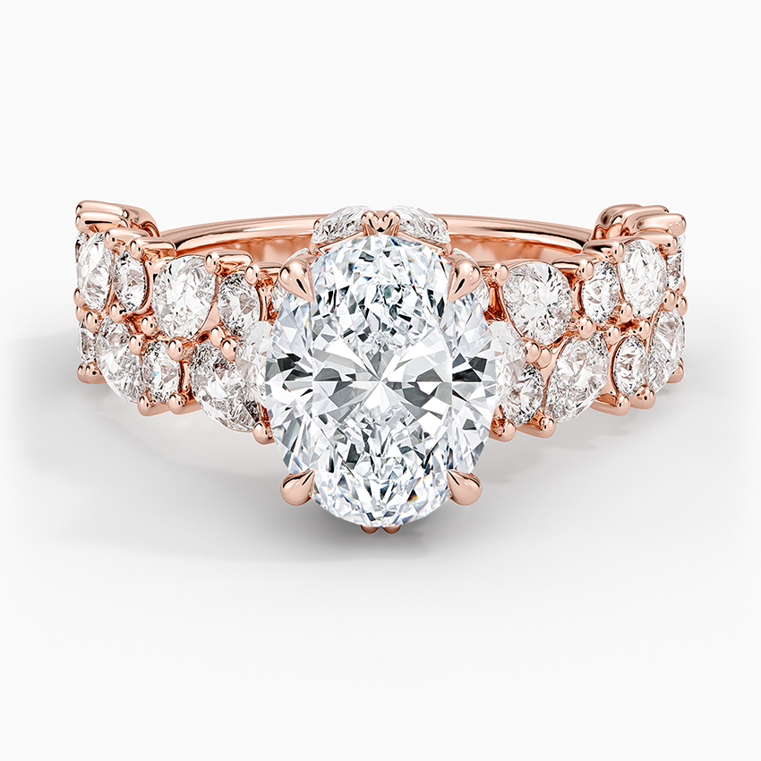 Olivetta Double Row Diamond Ring (2 1/2 ct. tw.) - Oval Center Stone