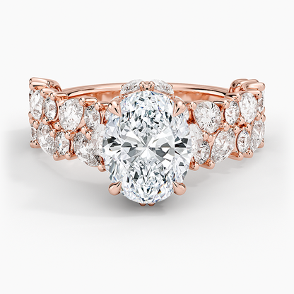 Olivetta Double Row Diamond Ring (2 1/2 ct. tw.) - Oval Center Stone