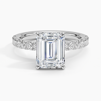 Olympia Half Coverage Diamond Ring (1/2 ct. tw.) - Emerald Cut Center Stone