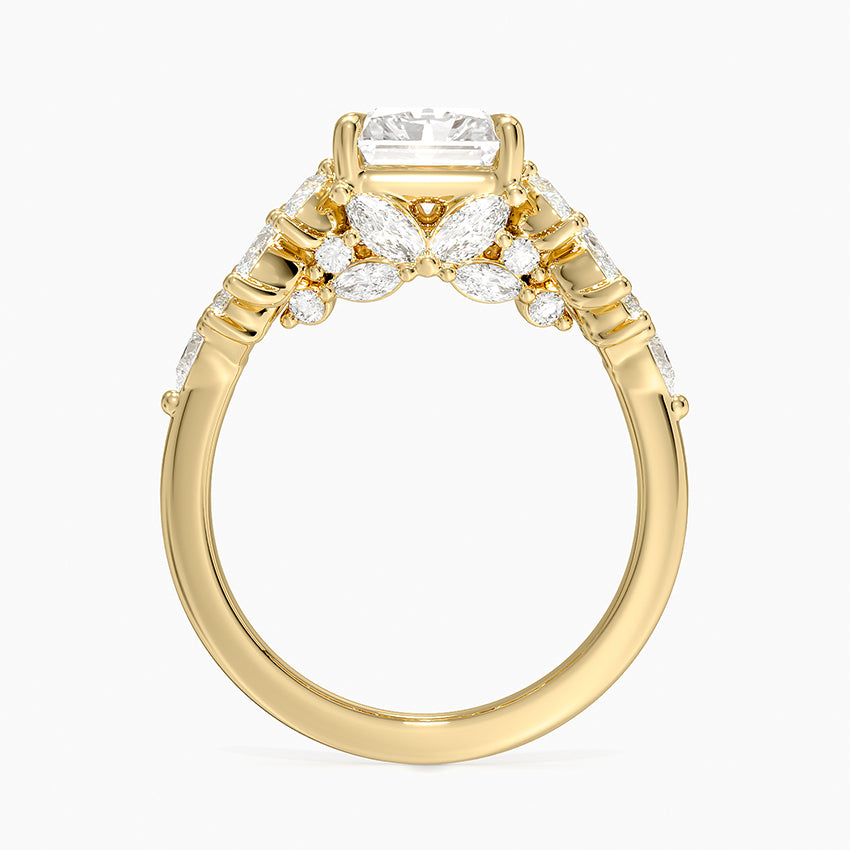 Grand Nadia Diamond Ring - Radiant Cut Center Stone