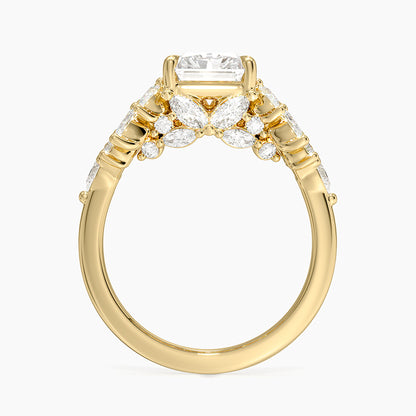Grand Nadia Diamond Ring - Radiant Cut Center Stone