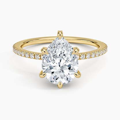 Viviana Three-Quarter Coverage Six-Prong Diamond Ring (1/3 ct. tw.) - Pear Center Stone