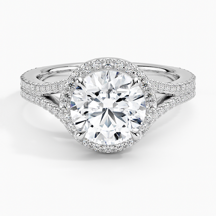 Fortuna Halo Diamond Ring (1/2 ct. tw.) - Round Center Stone