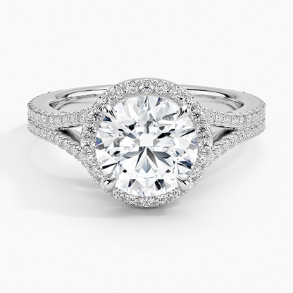 Fortuna Halo Diamond Ring (1/2 ct. tw.) - Round Center Stone