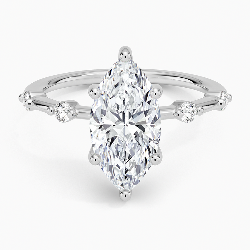 Aimee Hidden Halo Diamond Ring - Marquise Center Stone