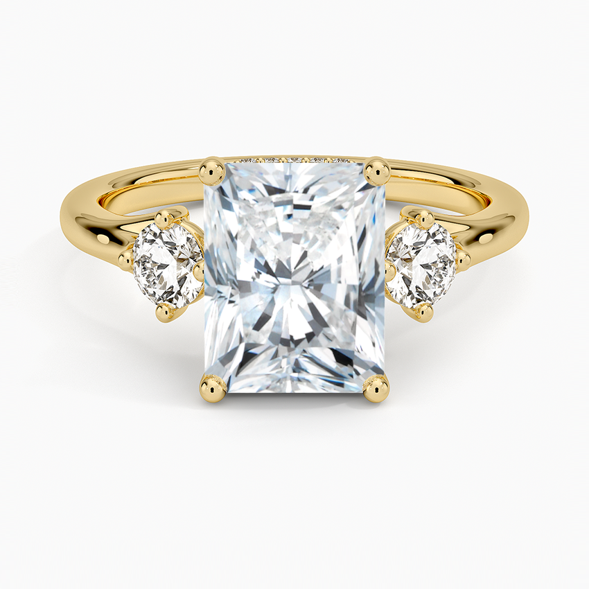 Luxe Floating Three Stone Diamond Ring (1/3 ct. tw.) - Radiant Cut Center Stone
