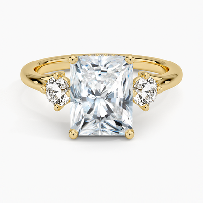 Luxe Floating Three Stone Diamond Ring (1/3 ct. tw.) - Radiant Cut Center Stone