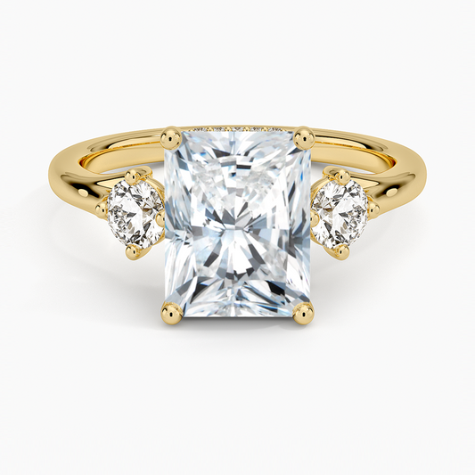 Luxe Floating Three Stone Diamond Ring (1/3 ct. tw.) - Radiant Cut Center Stone