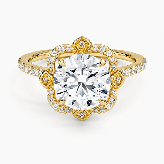 Reina Halo Diamond Ring - Round Center Stone
