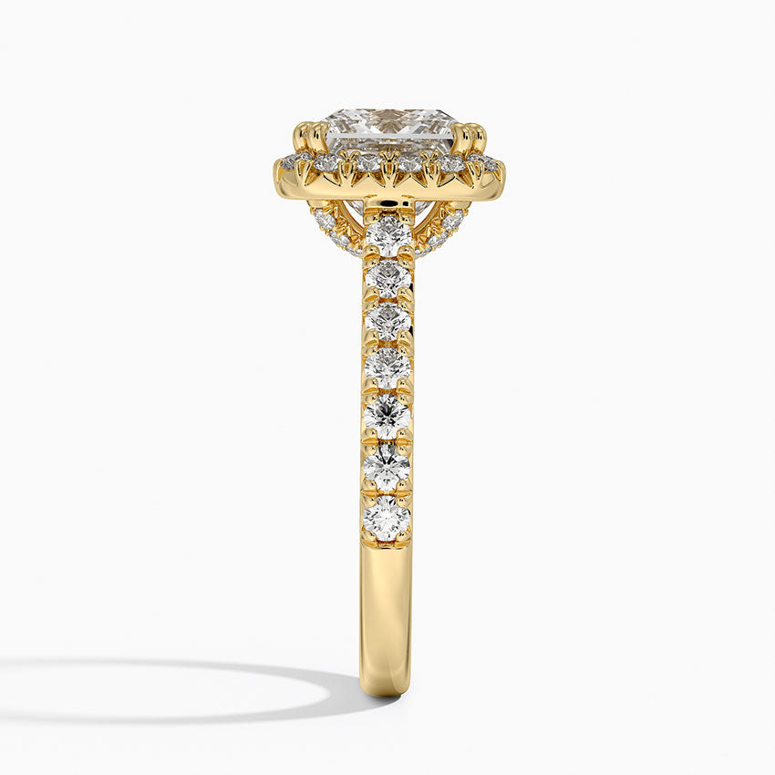 Sienna Halo Half Coverage Diamond Ring (2/3 ct. tw.) - Princess Cut Center Stone