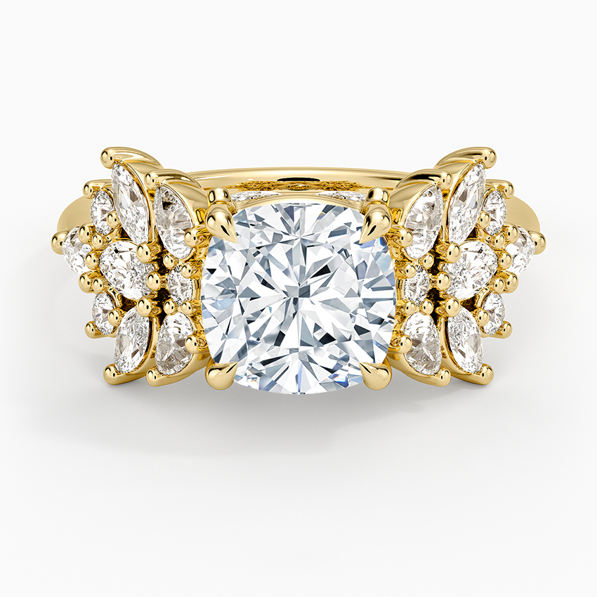 Grand Nadia Diamond Ring - Cushion Cut Center Stone