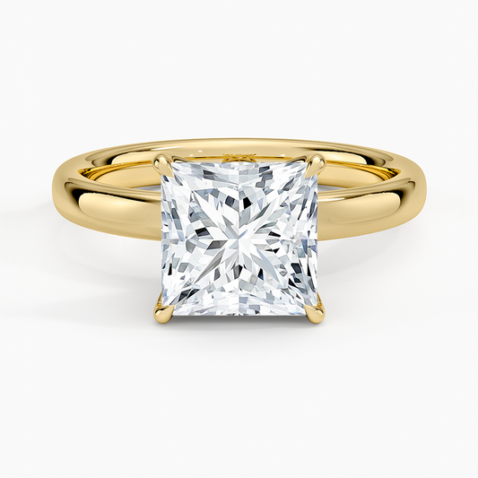 Elodie 2.5mm Solitaire Ring - Princess Cut Center Stone