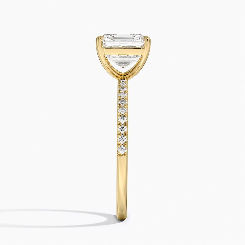 Perfect Fit Half Coverage Diamond Ring - Asscher Cut Center Stone