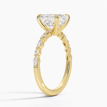 Delicate Versailles Diamond Ring - Asscher Cut Center Stone