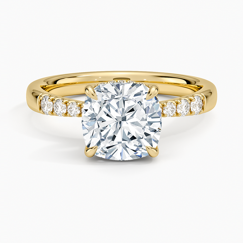 Bella Hidden Halo Diamond Ring (1/5 ct. tw.) - Cushion Cut Center Stone